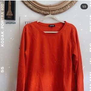 LANDS END orange crewneck sweatshirt
